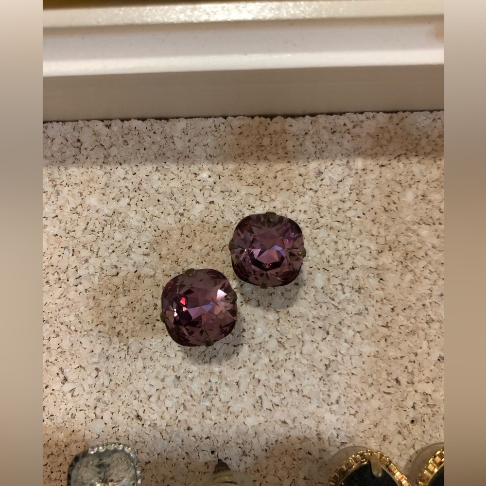 Gorgeous purple gemstone stud earrings